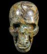 Carved, Blue Calcite Skull - Argentina #80876-1